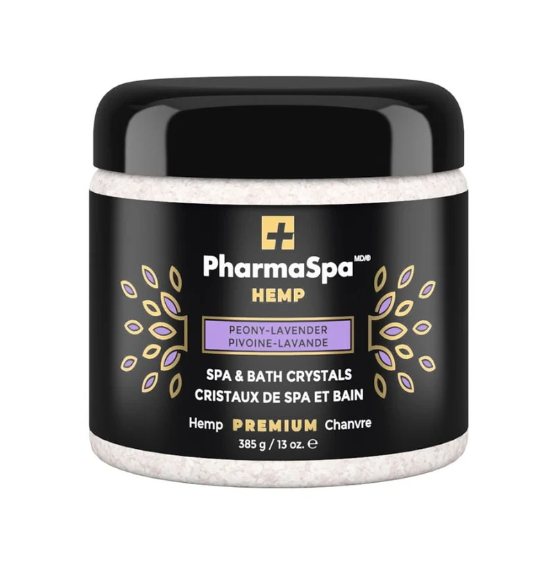 Cristaux PharmaSpa Chanvre PIVOINE LAVANDE pour spa – 385 g