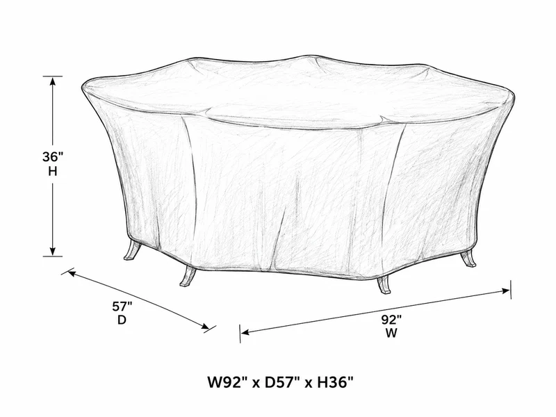 Housse Ratana pour ensemble à dîner rectangulaire – 92 x 57 x 36 po