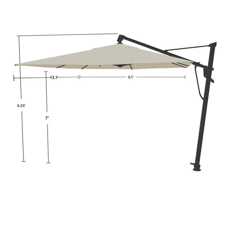 Parasol Cantilever Treasure Garden AKZ Plus 10’ x 13’ Rectangulaire Vanilla | Parasol Déporté pour Terrasse et Patio