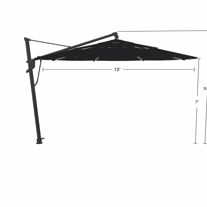 Parasol Cantilever Treasure Garden Starlux AKZ Plus 13’ Octogonal Black | Parasol Déporté avec Lumières Intégrées