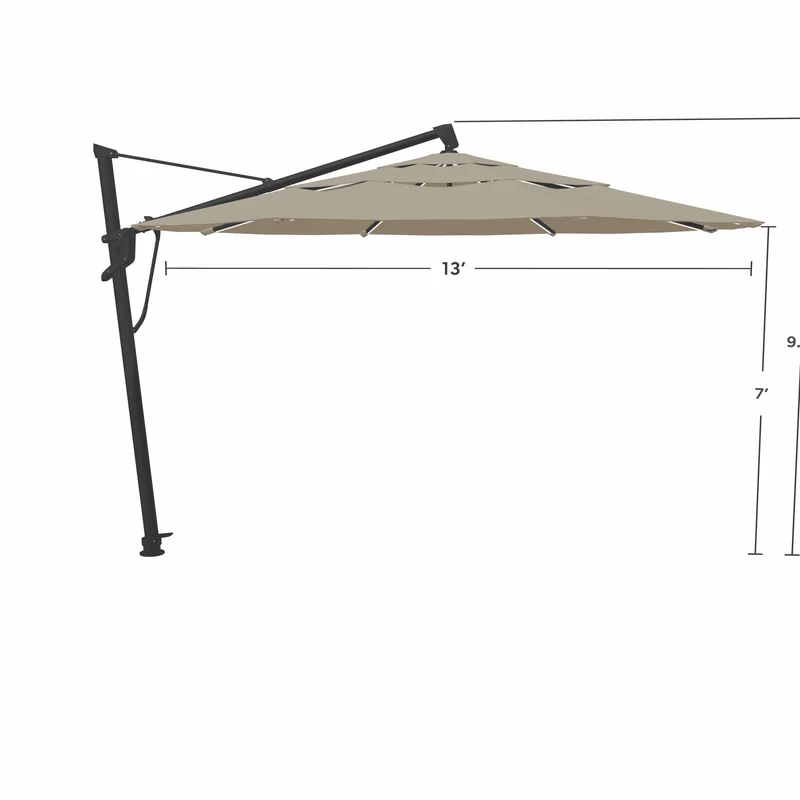 Parasol Cantilever Treasure Garden Starlux AKZ Plus 13’ Octogonal Beacon Ash | Parasol Déporté avec Lumières Intégrées