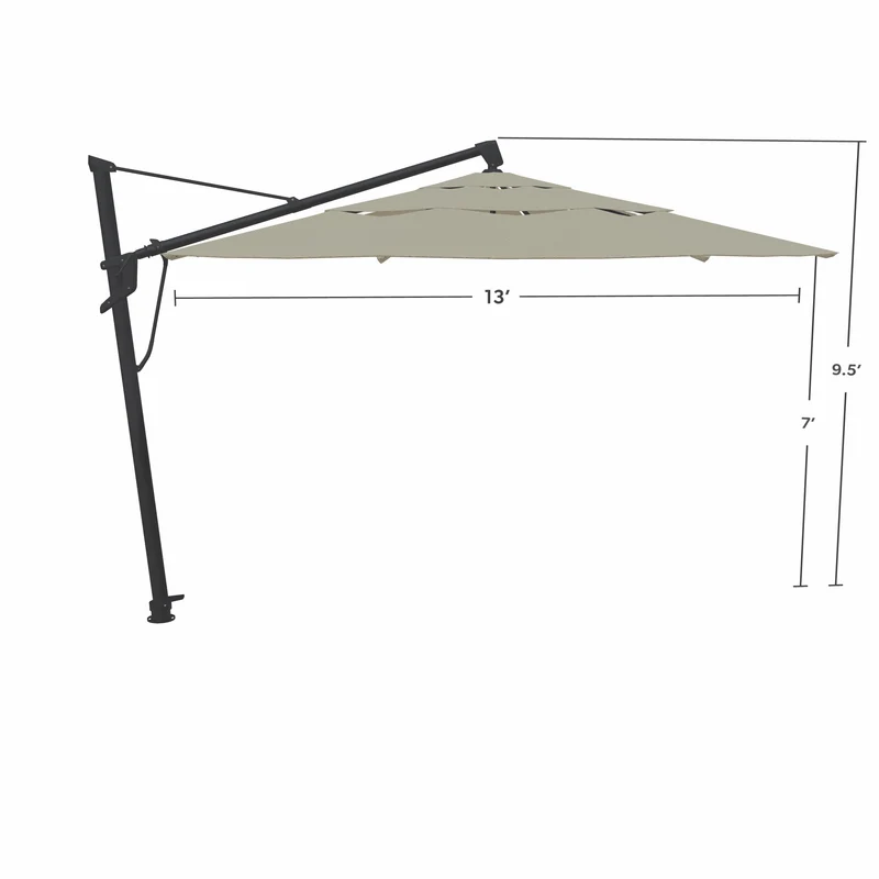 Parasol Cantilever Treasure Garden Starlux AKZ Plus 13’ Octogonal Silver Linen | Parasol Déporté avec Lumières Intégrées
