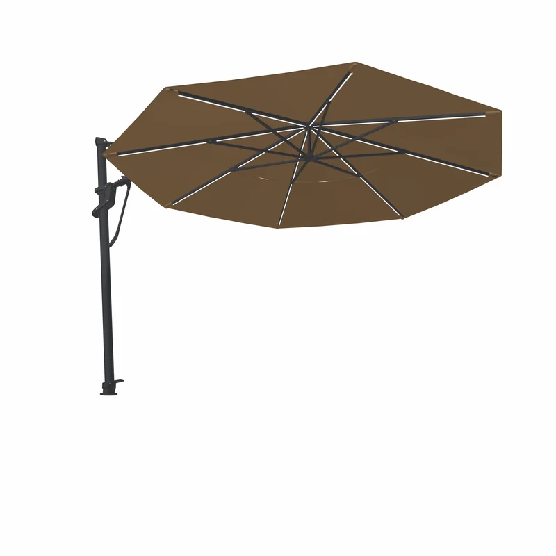 Parasol Cantilever Treasure Garden Starlux AKZ Plus 13’ Octogonal Sand | Parasol Déporté avec Lumières Intégrées