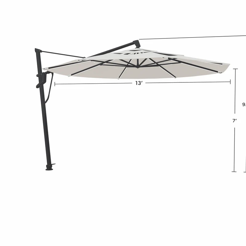 Parasol Cantilever Treasure Garden Starlux AKZ Plus 13’ Octogonal Naturel | Parasol Déporté avec Lumières Intégrées