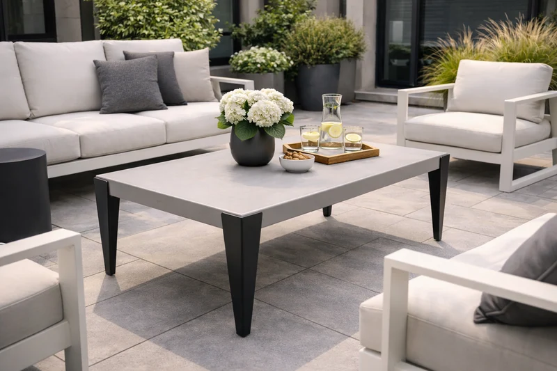 Table à café extérieure Ratana Genval en aluminium – Modèle démonstrateur en liquidation