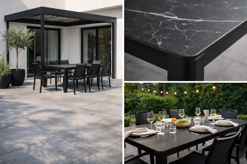 Table Ratana Hampshire – 71" x 36" | Surface Pietra Grey en Pierre Frittée