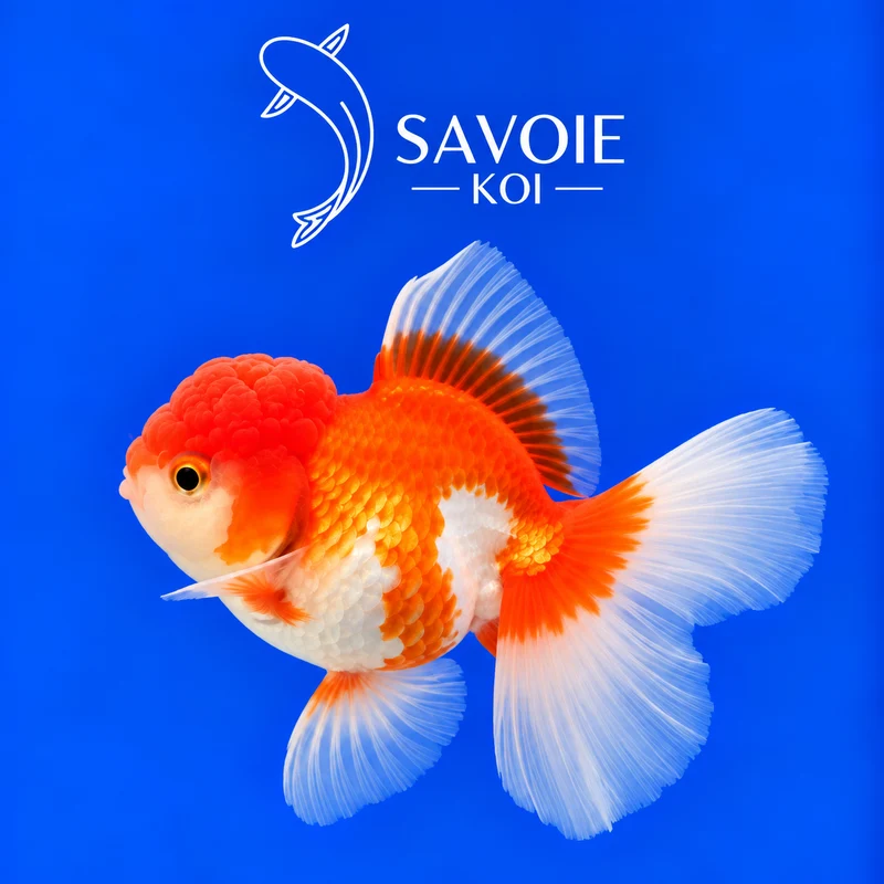 Red White Oranda Rosetail 8-10 cm - Spécimen 38