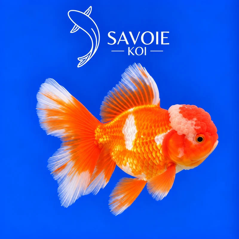 Red White Oranda Rosetail 8-10 cm - Spécimen 37