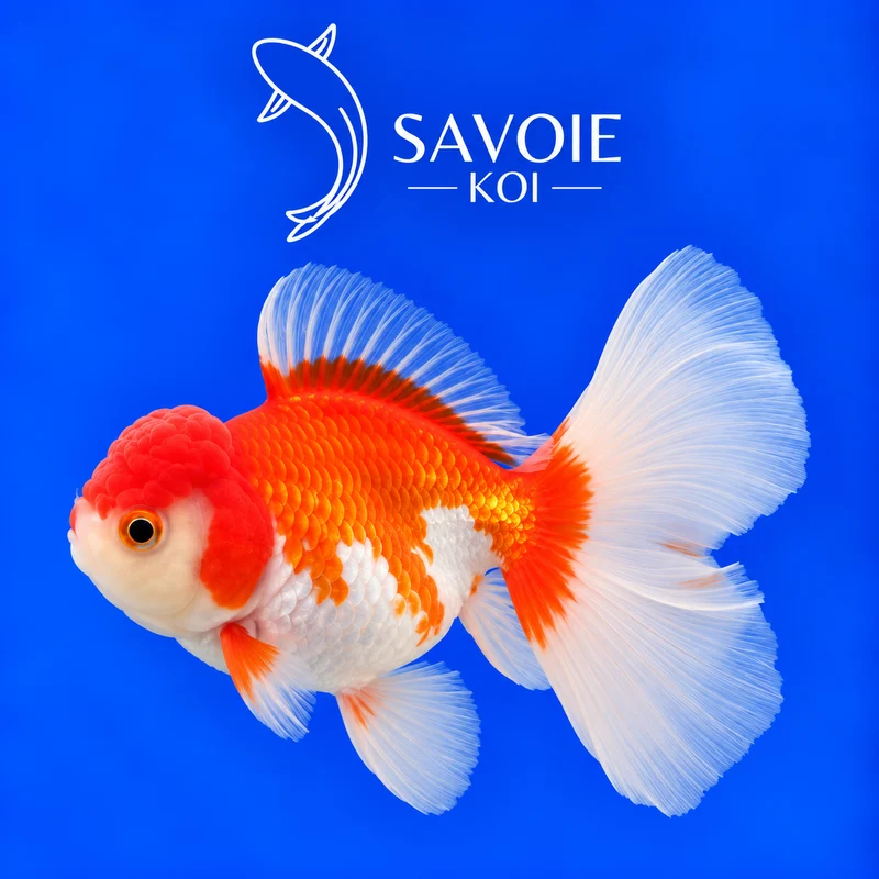 Red White Oranda Rosetail 8-10 cm - Spécimen 36
