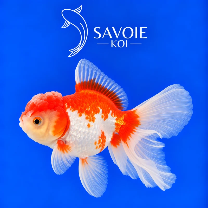 Red White Oranda Rosetail 8-10 cm - Spécimen 34