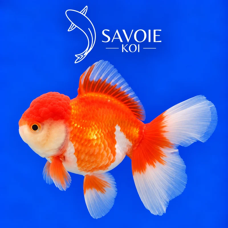 Red White Oranda Rosetail 8-10 cm - Spécimen 32