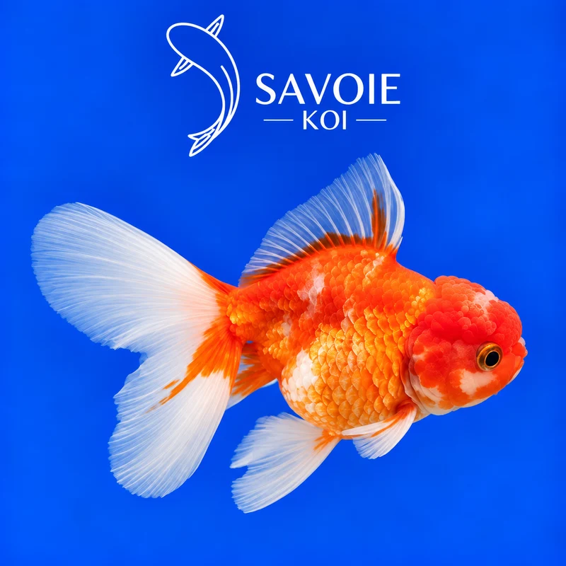 Red White Oranda Rosetail 8-10 cm - Spécimen 31