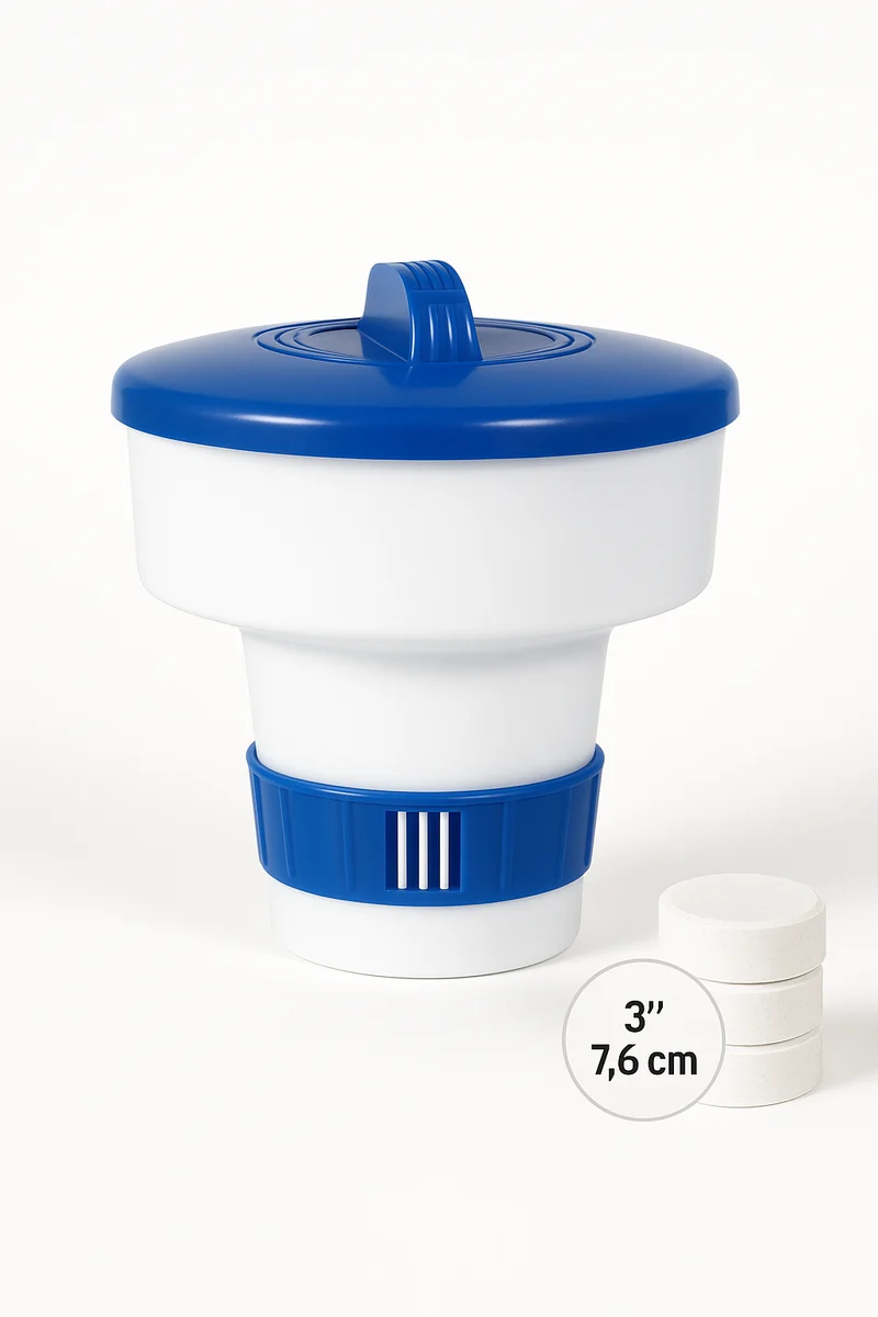 Diffuseur de chlore flottant ProAqua – pour pastilles 3" (7,6 cm), débit réglable