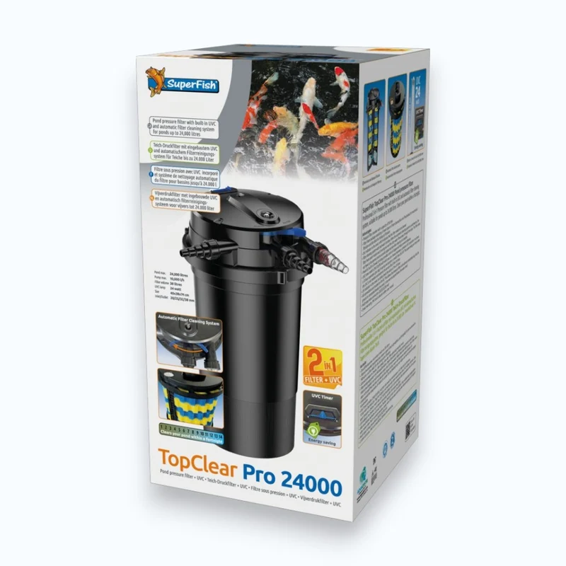 TopClear Pro 24000 — Filtre sous pression UVC 24W