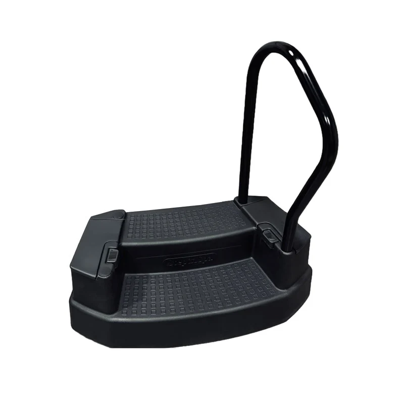 Marche pour spa Step-In-Spa avec rampe et éclairage LED – Noir