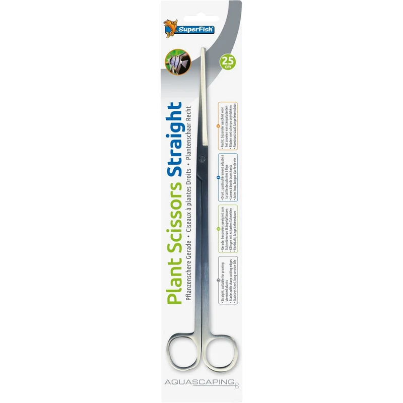 ciseaux à plantes SuperFish INOX 25 cm droit