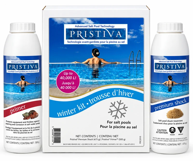 Trousse d’hivernisation Pristiva pour piscine au sel – Jusqu’à 40 000 L