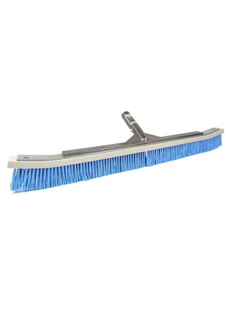 Brosse courbée professionnelle Pentair 24 po avec dos en aluminium et poils en nylon bleu – R111342