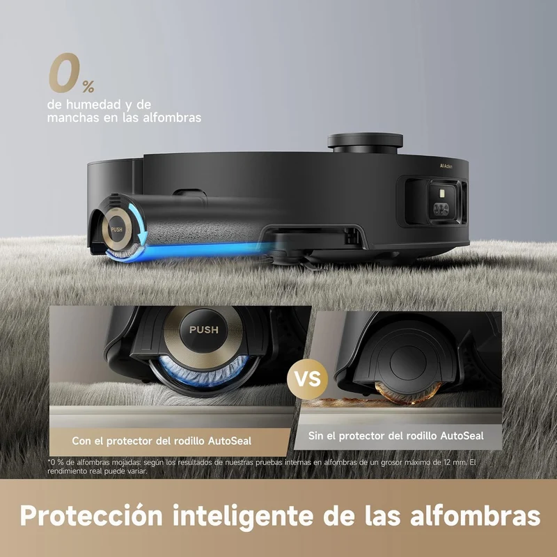 Dreame – Aqua10 Ultra Roller Complete Robot aspirador y fregasuelos negro con base automática para hogar