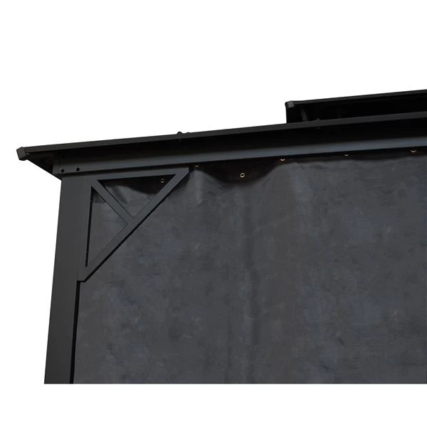 Gazebo Métropolis en Aluminium Noir avec Toit en Galvalume® - Corriveau International