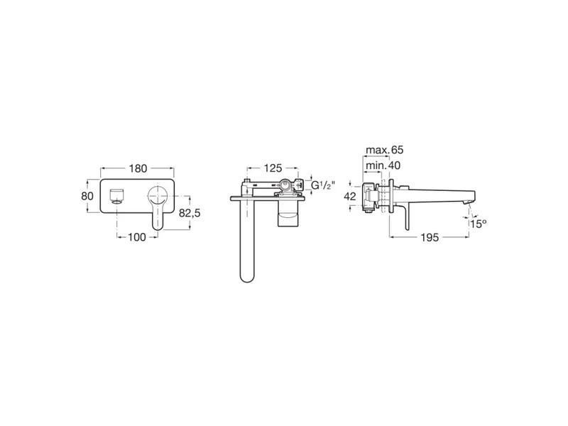 Roca - Mezclador cromado monomando empotrable para lavabo L20 A5A3L09C00