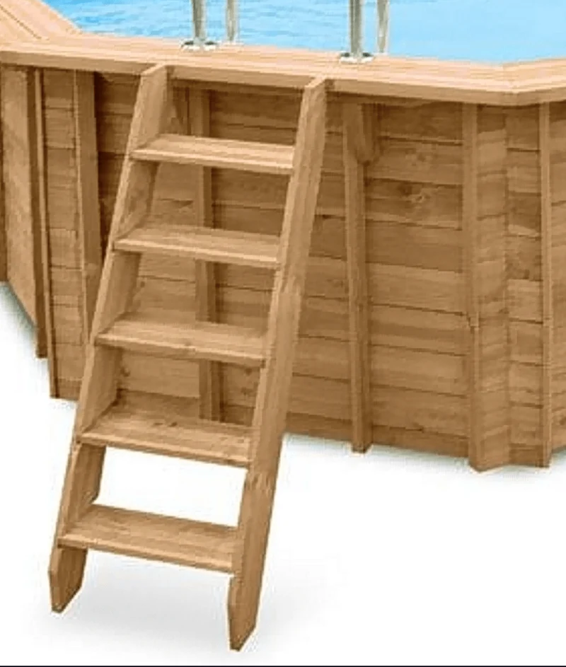 Interline Bali houten zwembad ovaal 640 x 400 x 138 cm compleet pakket
