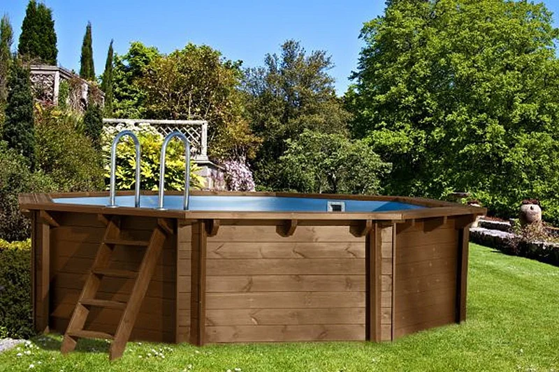 Interline Java houten zwembad rond Ø530 x 136 cm compleet pakket