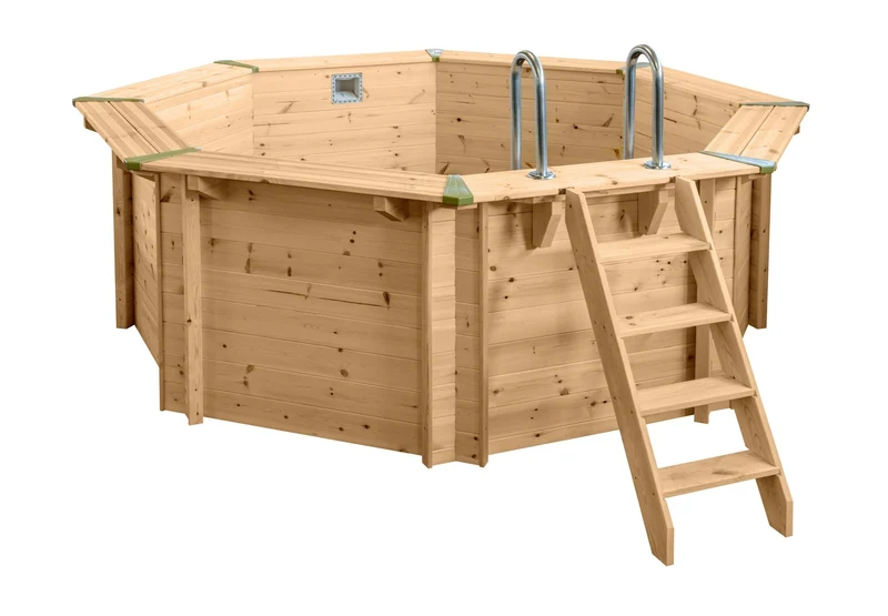 Interline Java houten zwembad rond Ø355 x 116 cm compleet pakket