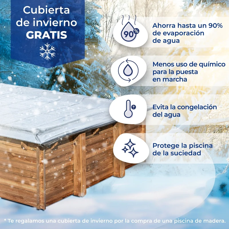 Piscina elevada de madera Gre Sunbay Vermela 672x472x146