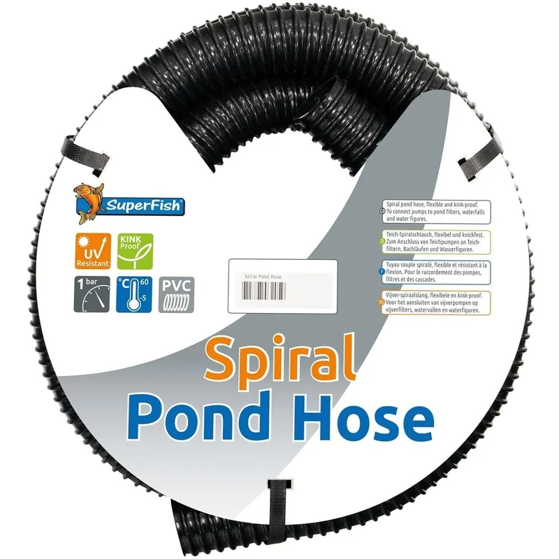 BLACK SPIRAL POND HOSE 25 MM 10 M