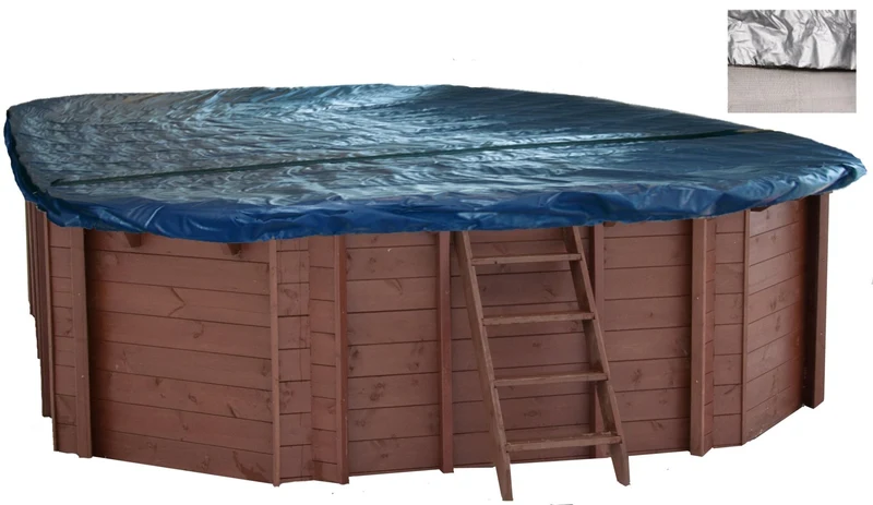 Winterzeil zonder Maas voor voor houten zwembad ovaal 840 cm x 490 cm