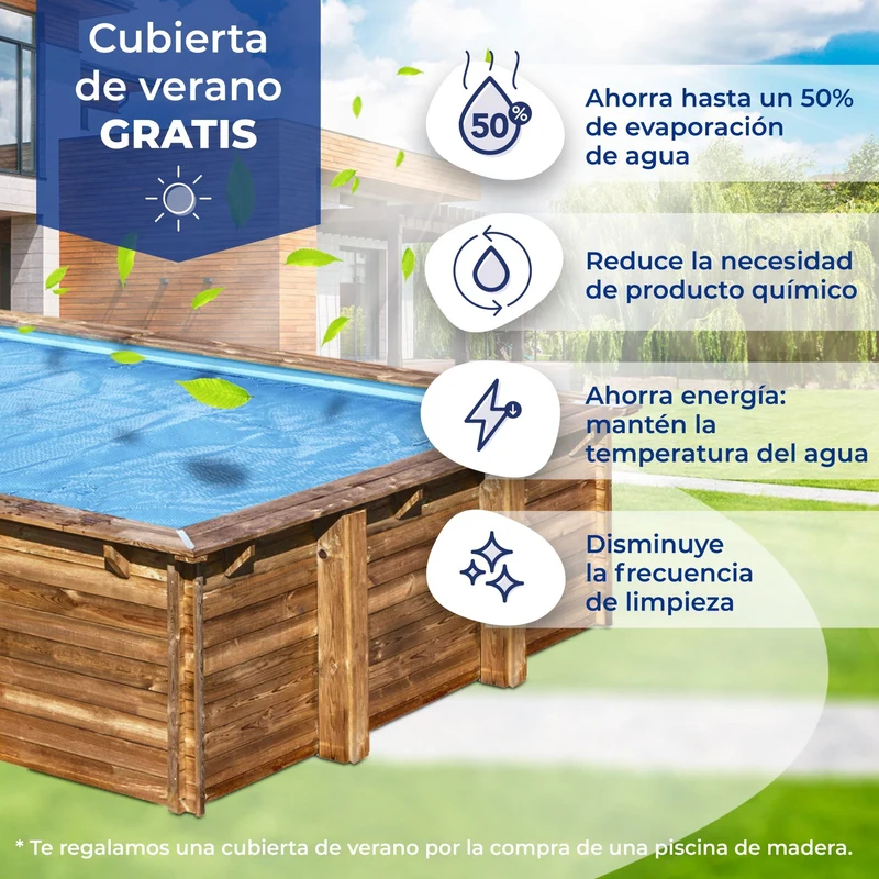 Piscina elevada de madera Gre Sunbay Mint rectangular 1013x418x146