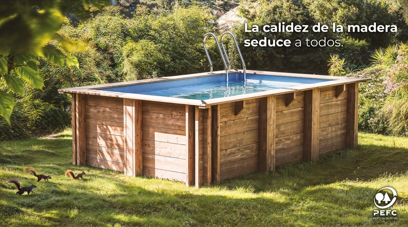 Piscina elevada de madera Gre Sunbay City 225x225x68