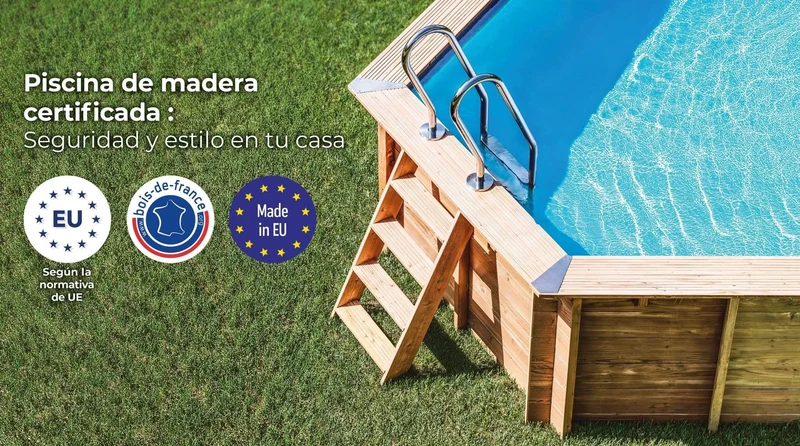 Piscina elevada de madera Gre Sunbay Evora 620x420x133