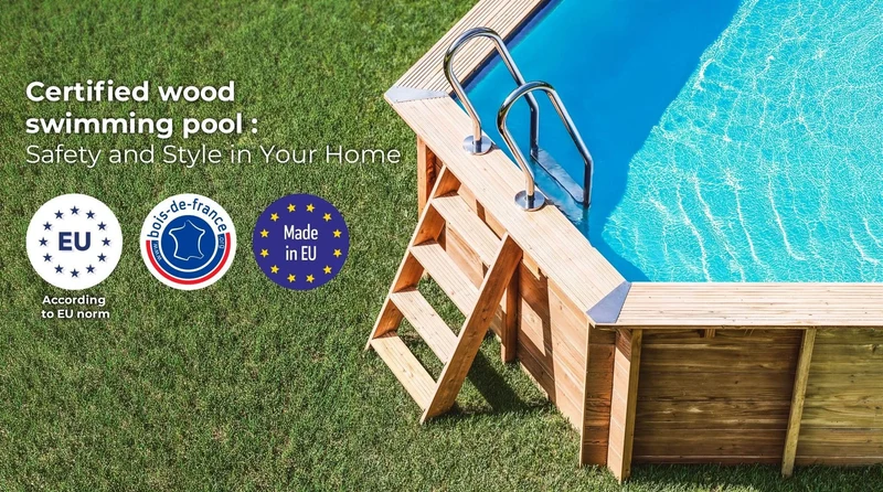 Piscina elevada de madera Gre Sunbay Vanille 2 400x119