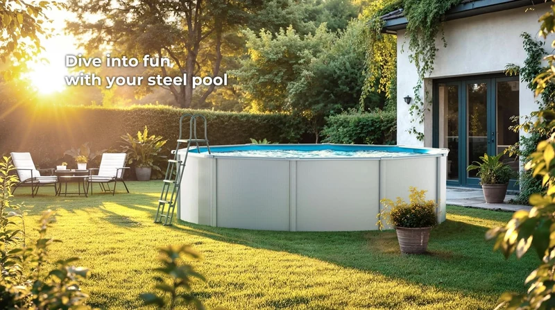 Piscina elevada Gre Fidji circular Blanco