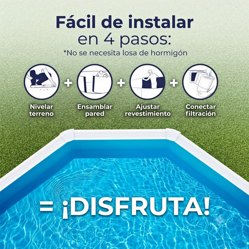 Piscina elevada Gre Wet ovalada chapa blanca depuradora