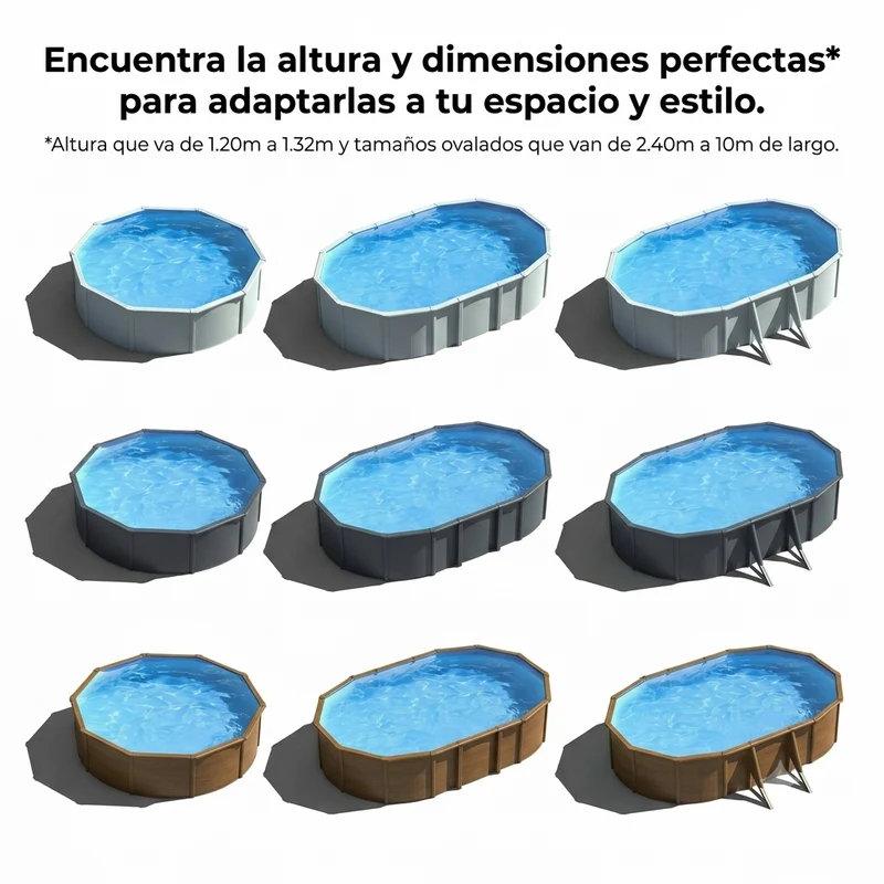 Piscina Elevada Gre Wet Circular Imitación Madera