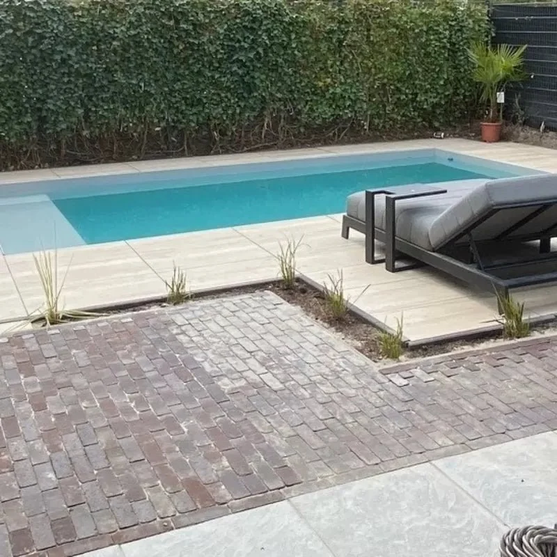 Polypropyleen zwembad zwart met rechte trap - 1000 x 400 x 150 cm