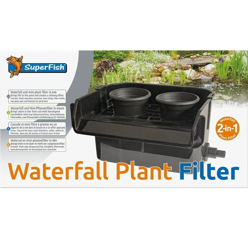 Superfish Waterfall Plant Filter – Filtration naturelle & cascade décorative pour bassin