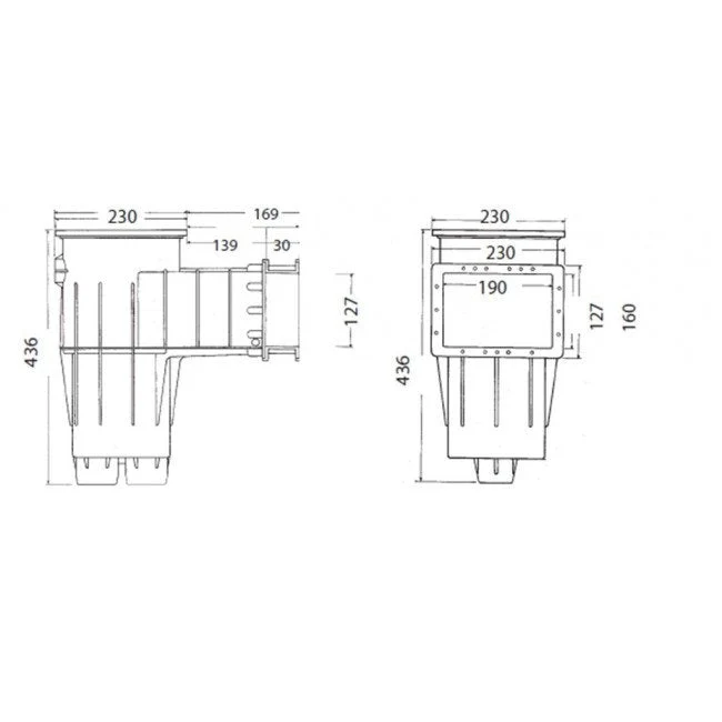 Hayward skimmer small voor folie/liner - Wit