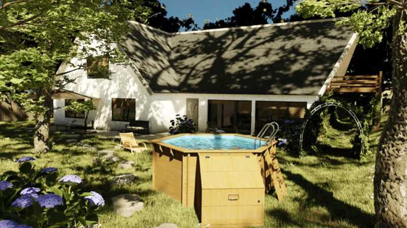 Houten filterkast - 118 cm