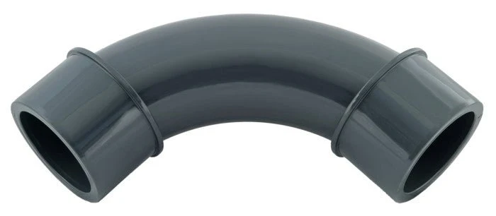 Bocht 90° PVC-U 50 mm lijmmof 16bar grijs