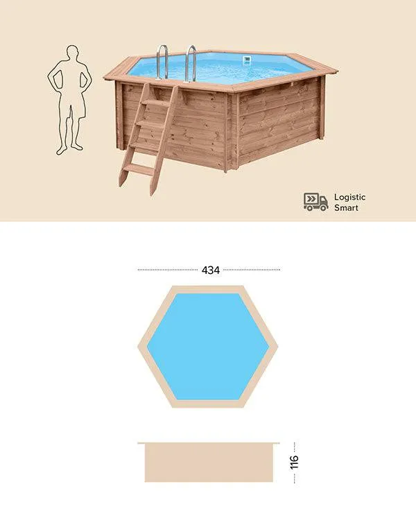 Piscina Madeira - TROPICAL SUNSHINE - 4,34X4,01X1,18 (MT)