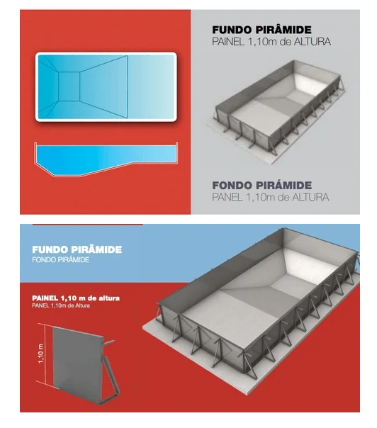 KIT de Piscina de Painel de Chapa Galvanizada - Modelo ZEUS
