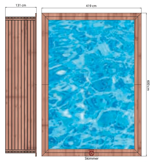Piscina SWIMPOOL Madeira Rectangular IGUAZU 600x419x131cm (22,51m3)