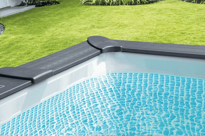 Intex Graphite Grey Panel zwembad - 400 x 300 x 124 cm - met zandfilterpomp en accessoires
