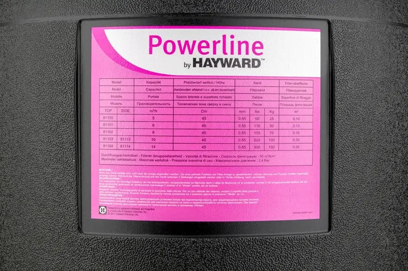 Hayward Powerline top mount zandfilter, 6m3