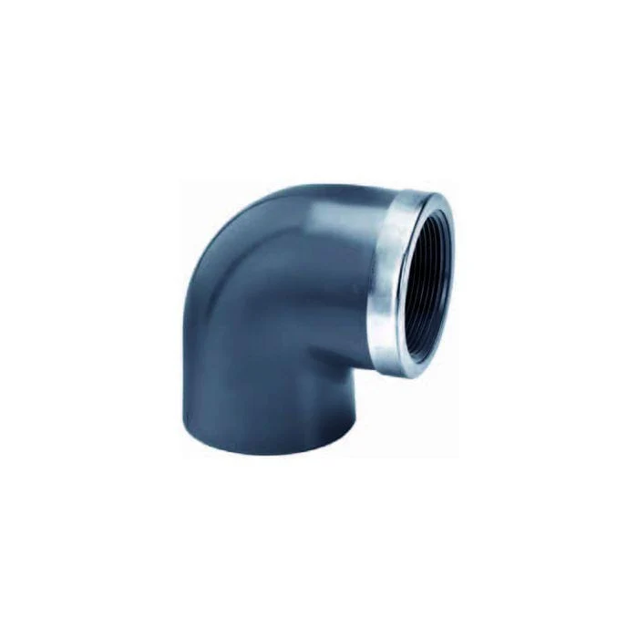 Coude 90° avec bague de renfort inox PVC - Collé/Fileté - Sous pression