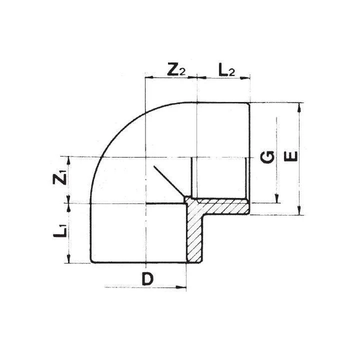Coude 90° PVC - Collé/Fileté - Sous pression